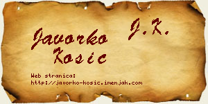 Javorko Kosić vizit kartica